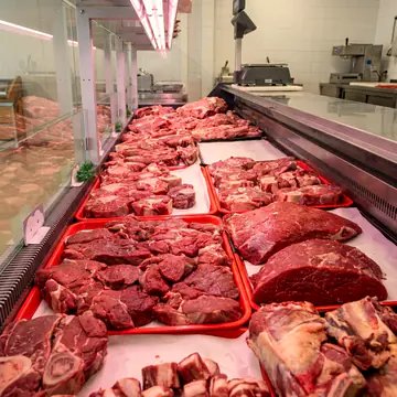 La vitrine des viandes rouges